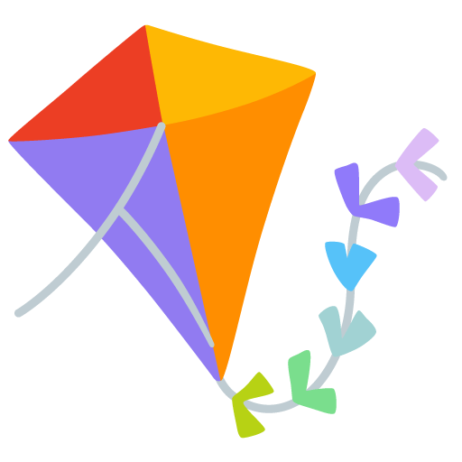 Google design of the kite emoji verson:Noto Color Emoji 15.0