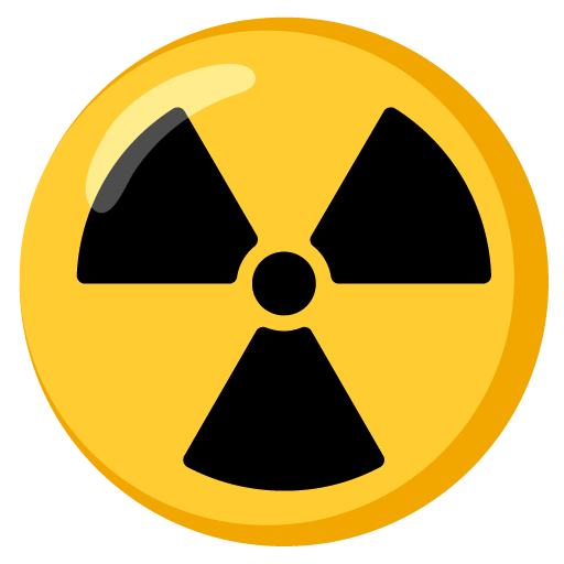 Google design of the radioactive emoji verson:Noto Color Emoji 15.0