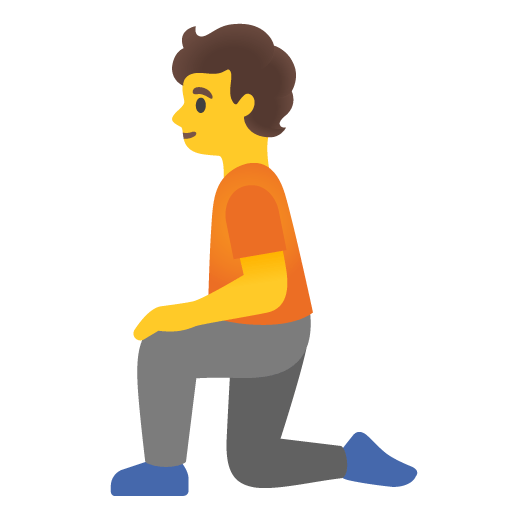 Google design of the person kneeling emoji verson:Noto Color Emoji 15.0