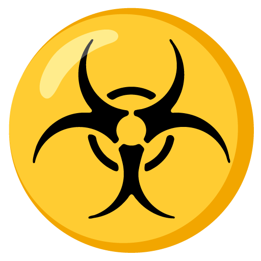Google design of the biohazard emoji verson:Noto Color Emoji 15.0