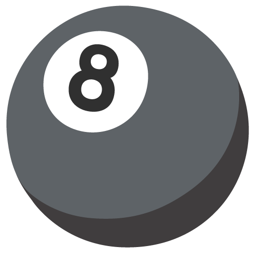 Google design of the pool 8 ball emoji verson:Noto Color Emoji 15.0