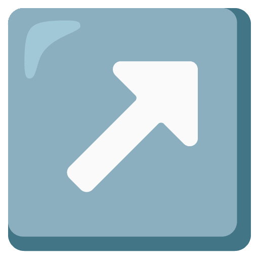Google design of the up-right arrow emoji verson:Noto Color Emoji 15.0