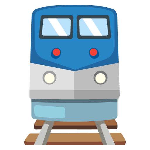 Google design of the train emoji verson:Noto Color Emoji 15.0