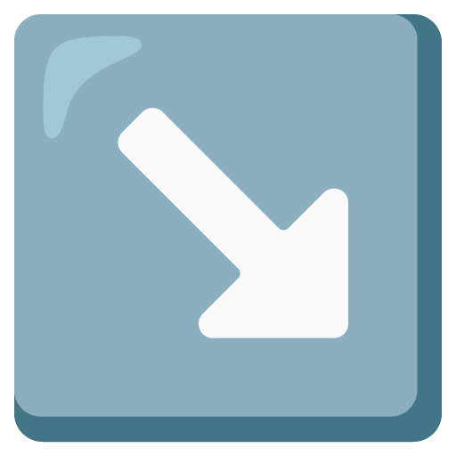 Google design of the down-right arrow emoji verson:Noto Color Emoji 15.0