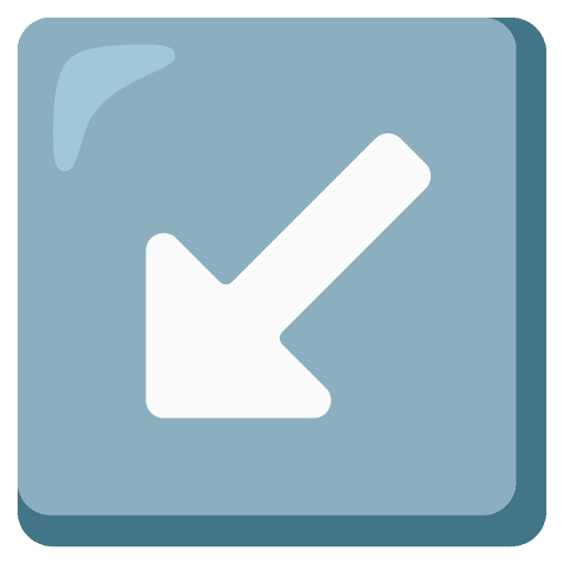 Google design of the down-left arrow emoji verson:Noto Color Emoji 15.0