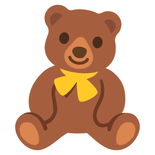 Google design of the teddy bear emoji verson:Noto Color Emoji 15.0