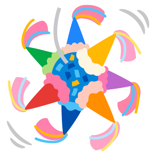 Google design of the piñata emoji verson:Noto Color Emoji 15.0