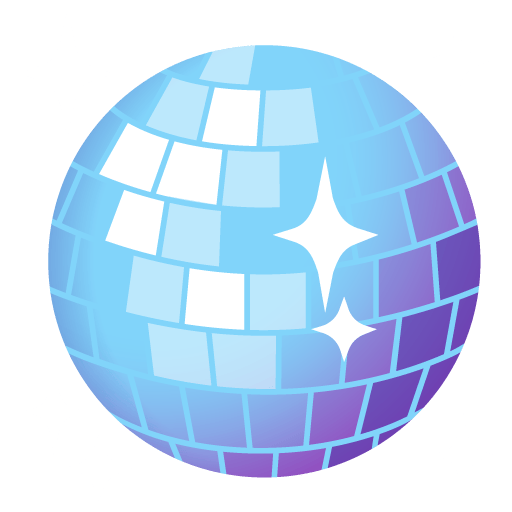 Google design of the mirror ball emoji verson:Noto Color Emoji 15.0