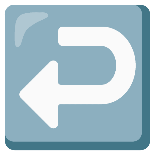 Google design of the right arrow curving left emoji verson:Noto Color Emoji 15.0