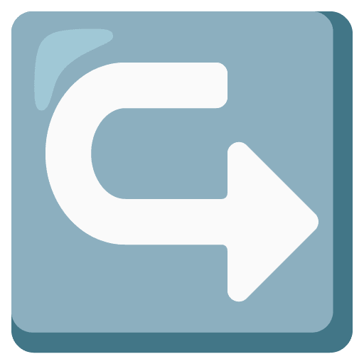 Google design of the left arrow curving right emoji verson:Noto Color Emoji 15.0