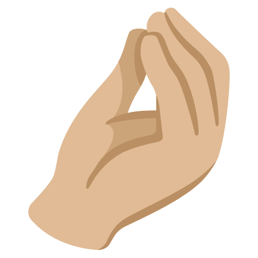 Google design of the pinched fingers: medium-light skin tone emoji verson:Noto Color Emoji 15.0