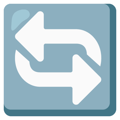 Google design of the counterclockwise arrows button emoji verson:Noto Color Emoji 15.0