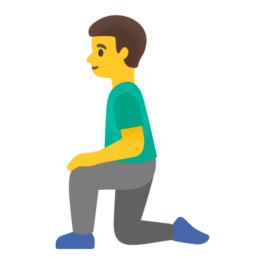 Google design of the man kneeling emoji verson:Noto Color Emoji 15.0