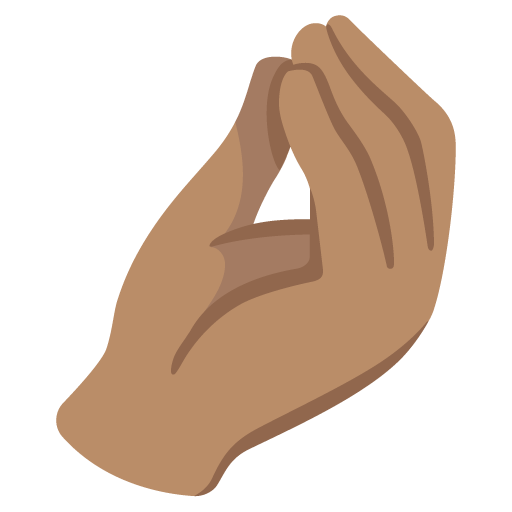 Google design of the pinched fingers: medium skin tone emoji verson:Noto Color Emoji 15.0