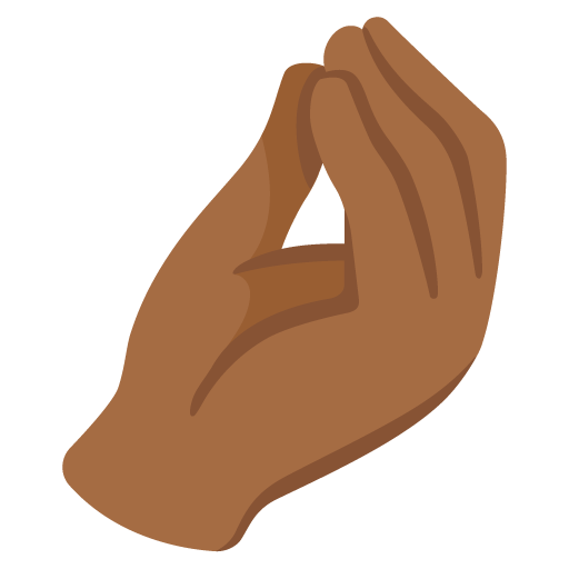 Google design of the pinched fingers: medium-dark skin tone emoji verson:Noto Color Emoji 15.0