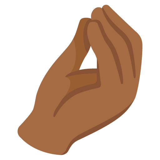 Google design of the pinched fingers: medium-dark skin tone emoji verson:Noto Color Emoji 15.0