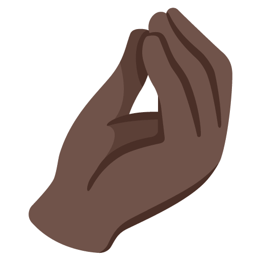 Google design of the pinched fingers: dark skin tone emoji verson:Noto Color Emoji 15.0