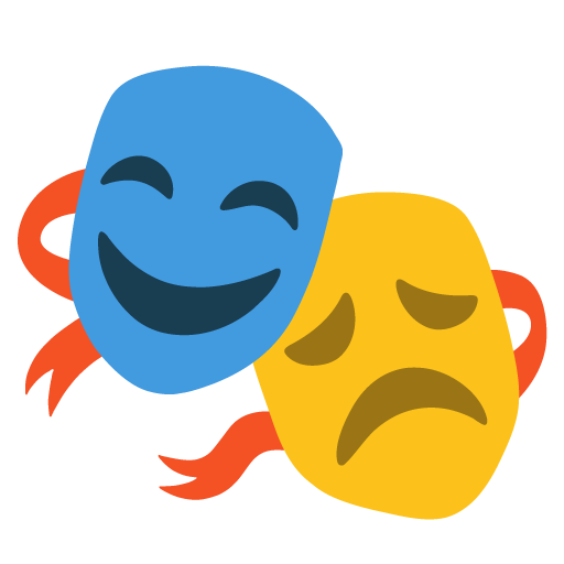 Google design of the performing arts emoji verson:Noto Color Emoji 15.0