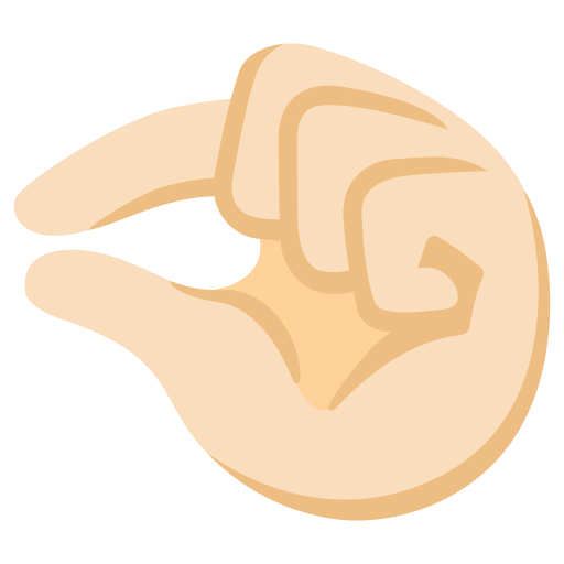 Google design of the pinching hand: light skin tone emoji verson:Noto Color Emoji 15.0