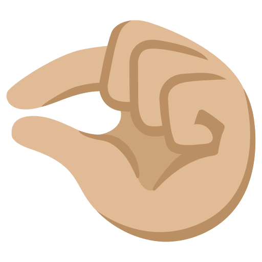 Google design of the pinching hand: medium-light skin tone emoji verson:Noto Color Emoji 15.0