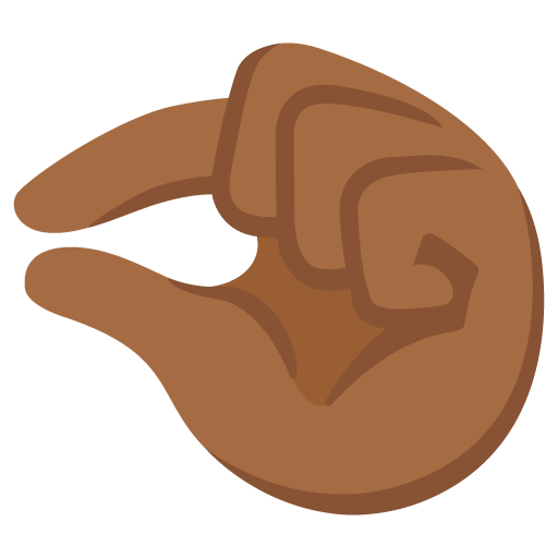 Google design of the pinching hand: medium-dark skin tone emoji verson:Noto Color Emoji 15.0