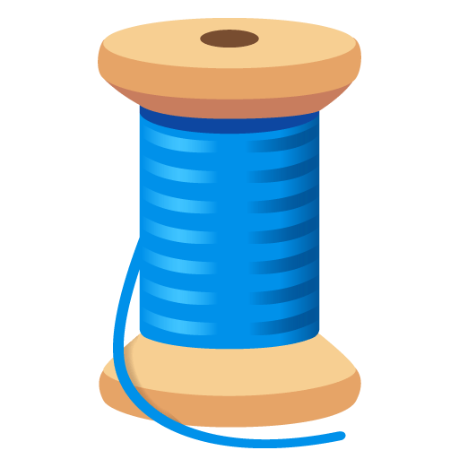 Google design of the thread emoji verson:Noto Color Emoji 15.0