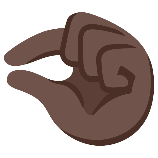 Google design of the pinching hand: dark skin tone emoji verson:Noto Color Emoji 15.0