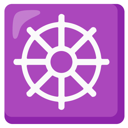 Google design of the wheel of dharma emoji verson:Noto Color Emoji 15.0