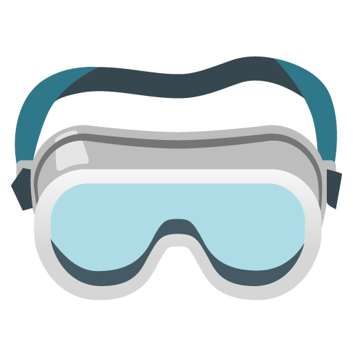 Google design of the goggles emoji verson:Noto Color Emoji 15.0