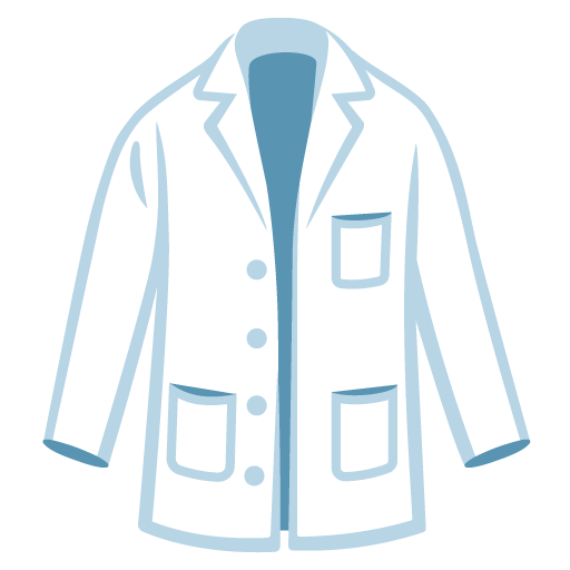 Google design of the lab coat emoji verson:Noto Color Emoji 15.0