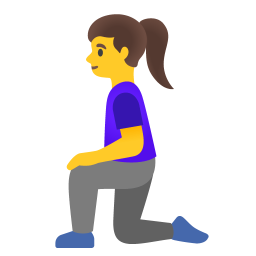 Google design of the woman kneeling emoji verson:Noto Color Emoji 15.0