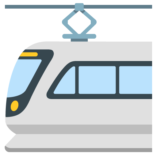 Google design of the light rail emoji verson:Noto Color Emoji 15.0