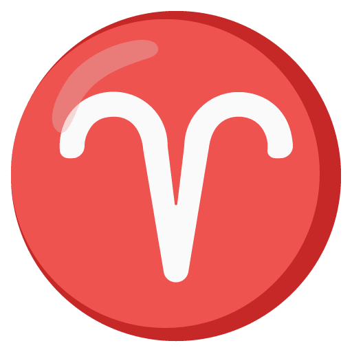 Google design of the Aries emoji verson:Noto Color Emoji 15.0