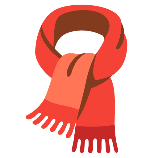 Google design of the scarf emoji verson:Noto Color Emoji 15.0