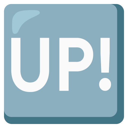 Google design of the UP! button emoji verson:Noto Color Emoji 15.0