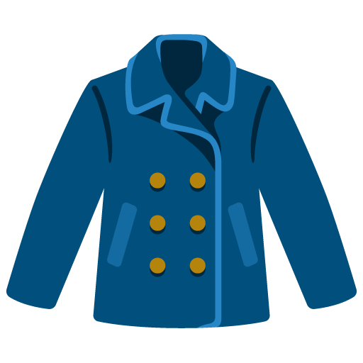 Google design of the coat emoji verson:Noto Color Emoji 15.0