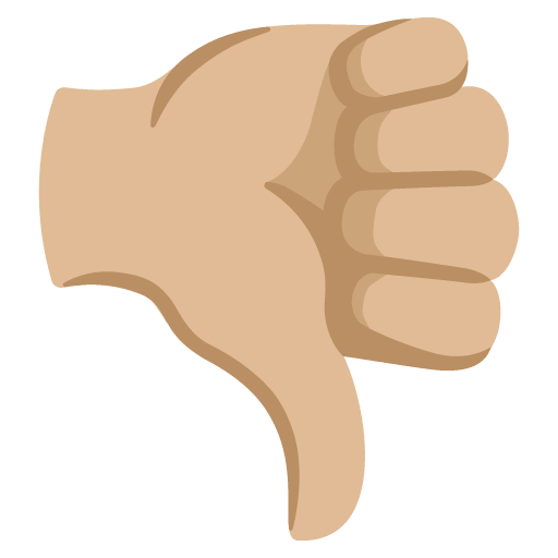 Google design of the thumbs down: medium-light skin tone emoji verson:Noto Color Emoji 15.0