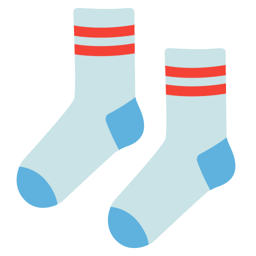 Google design of the socks emoji verson:Noto Color Emoji 15.0