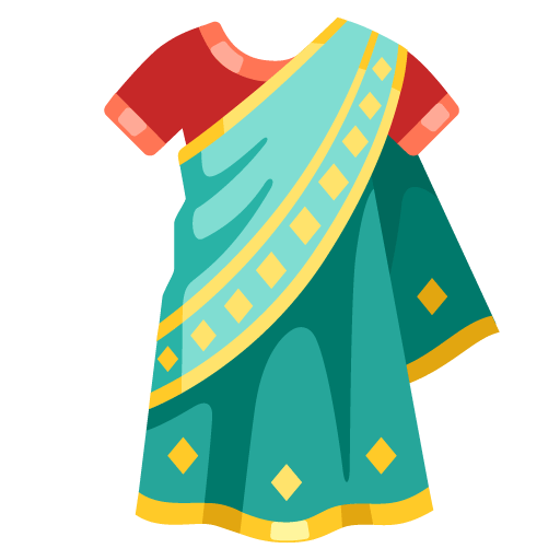 Google design of the sari emoji verson:Noto Color Emoji 15.0