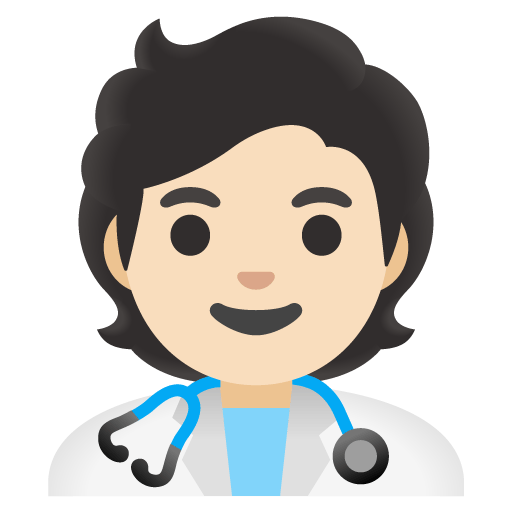Google design of the health worker: light skin tone emoji verson:Noto Color Emoji 15.0