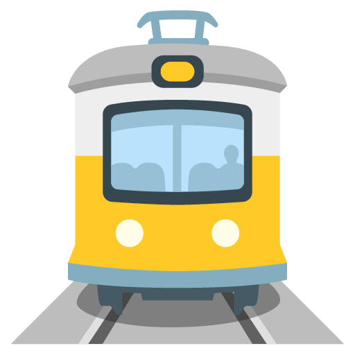 Google design of the tram emoji verson:Noto Color Emoji 15.0