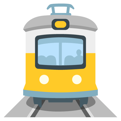 Google design of the tram emoji verson:Noto Color Emoji 15.0