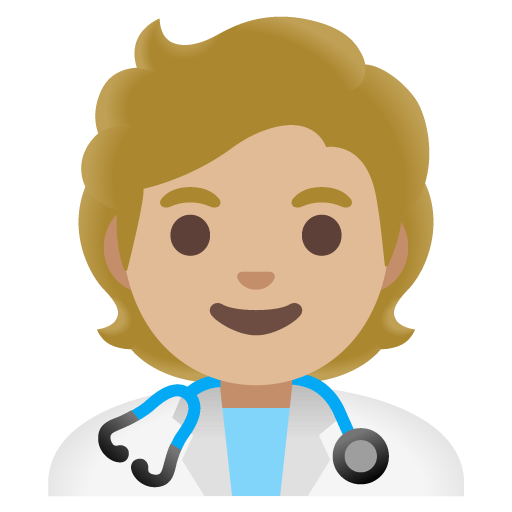 Google design of the health worker: medium-light skin tone emoji verson:Noto Color Emoji 15.0