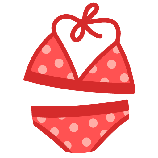 Google design of the bikini emoji verson:Noto Color Emoji 15.0