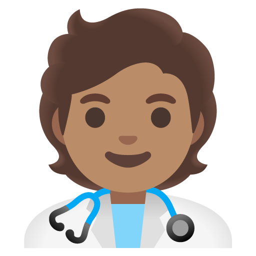 Google design of the health worker: medium skin tone emoji verson:Noto Color Emoji 15.0