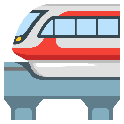 Google design of the monorail emoji verson:Noto Color Emoji 15.0