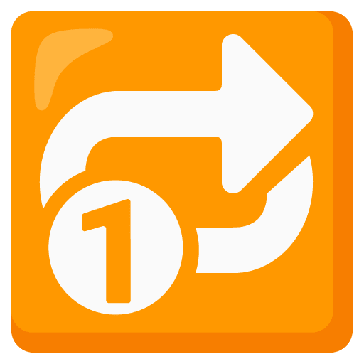 Google design of the repeat single button emoji verson:Noto Color Emoji 15.0