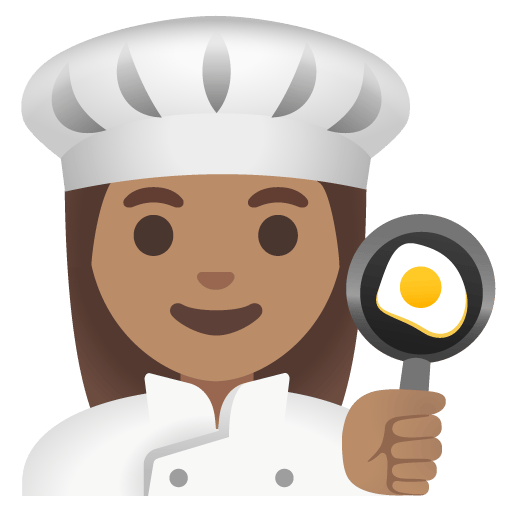 Google design of the woman cook: medium skin tone emoji verson:Noto Color Emoji 15.0