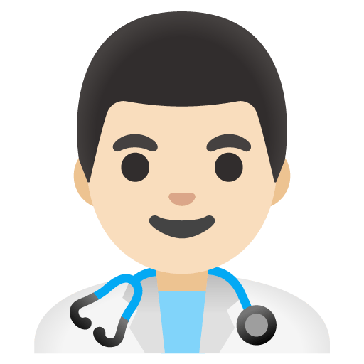 Google design of the man health worker: light skin tone emoji verson:Noto Color Emoji 15.0