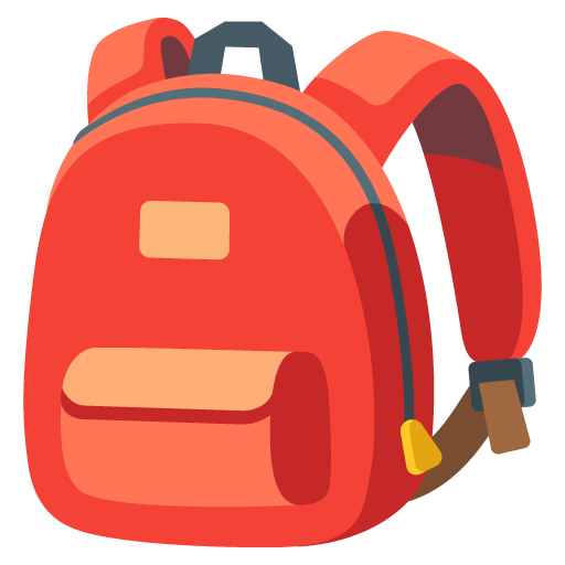 Google design of the backpack emoji verson:Noto Color Emoji 15.0